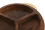 DKD Home Decor Bandeja de Acacia e Inox para Aperitivo Natural 35x30,5 cm