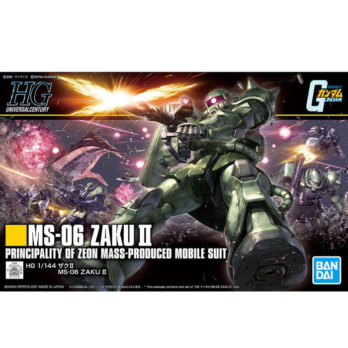 BANDAI HOBBY HGUC 1/144 Maqueta MS-06 Zaku II Mobile Suit Gundam High Grade Universal Century