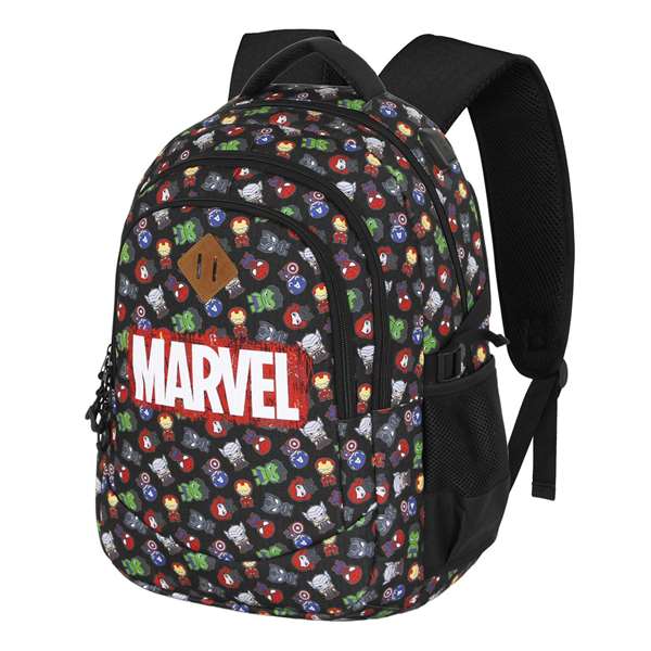 Karactermania Mochila AVENGERS Run. Plus Fan Chibi 44x34x21 cm, Gran Capacidad, 3 Compartimentos, Puerto USB