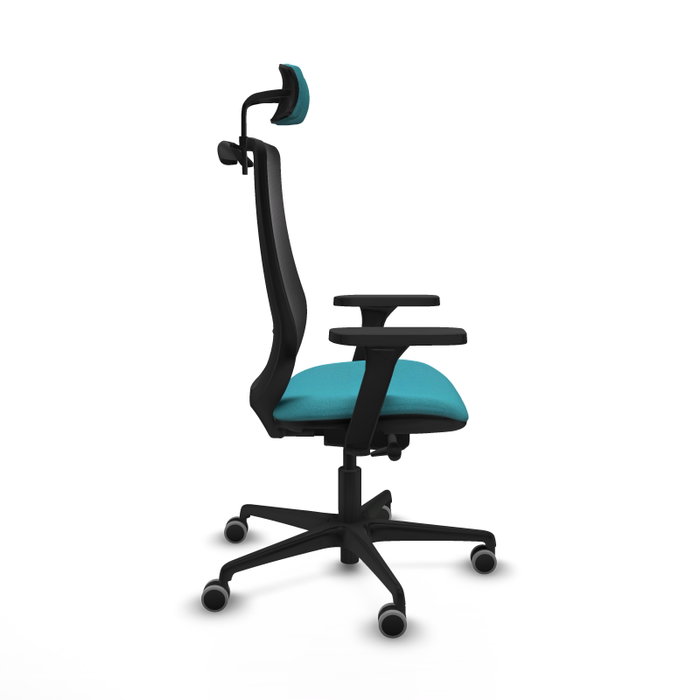 PIQUERAS Y CRESPO Silla de oficina Mardos con mecanismo Sincro/Traslack, Turquesa y Negro