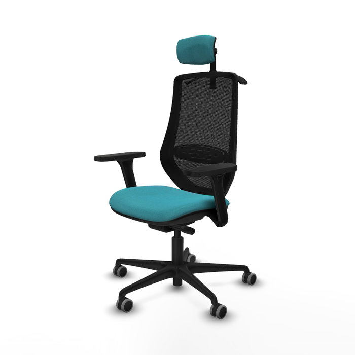 PIQUERAS Y CRESPO Silla de oficina Mardos con mecanismo Sincro/Traslack, Turquesa y Negro