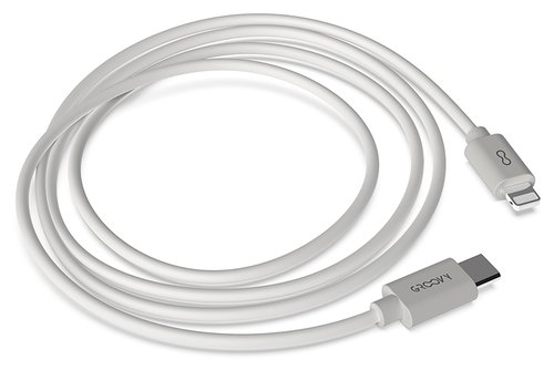 Cable Groovy Usb-C - Lightning Apple Alto Rendimiento 2,0A Blanco 1 M.