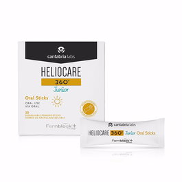 Heliocare Heliocare 360° Junior Oral Sticks 20 u - Suplemento Solar Oral con Fernblock+ para Niños, Sabor Naranja, Sin Gluten, Cantabria Labs