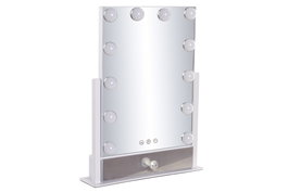 DKD Home Decor Espejo LED de Tocador con Luz de 3 Colores y Control Táctil Blanco