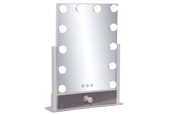 DKD Home Decor Espejo LED de Tocador con Luz de 3 Colores y Control Táctil Blanco DKD Home Decor Espejo LED de Tocador con Luz de 3 Colores y Control Táctil Blanco