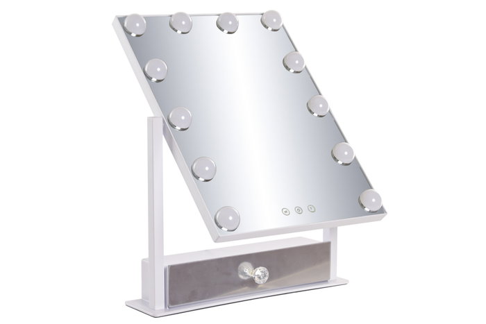 DKD Home Decor Espejo LED de Tocador con Luz de 3 Colores y Control Táctil Blanco DKD Home Decor Espejo LED de Tocador con Luz de 3 Colores y Control Táctil Blanco