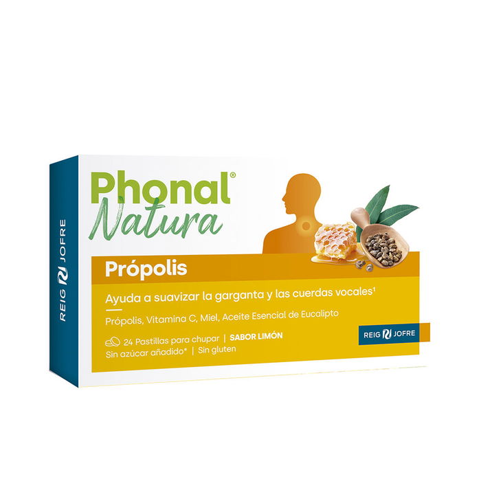 Phonal Natura PRÓPOLIS pastillas para chupar sabor limón ingredientes naturales miel eucalipto vitamina C 24 u