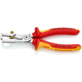 Knipex Herramienta Combinada StriX - Alicates Pelacables con Función de Pelado, Diámetro Máx. 5 mm, Longitud 180 mm, Acero, Rojo y Amarillo