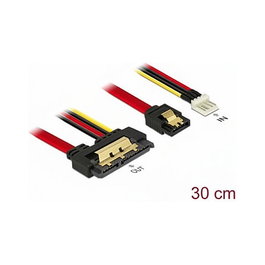 DeLOCK 85232 Cable SATA III 7-pin + Molex a SATA 22-pin, 0,3 m