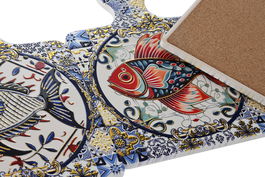 DKD Home Decor Salvamantel Atlantico Multicolor Dolomita (12 Unidades) 19 x 1 x 14 cm