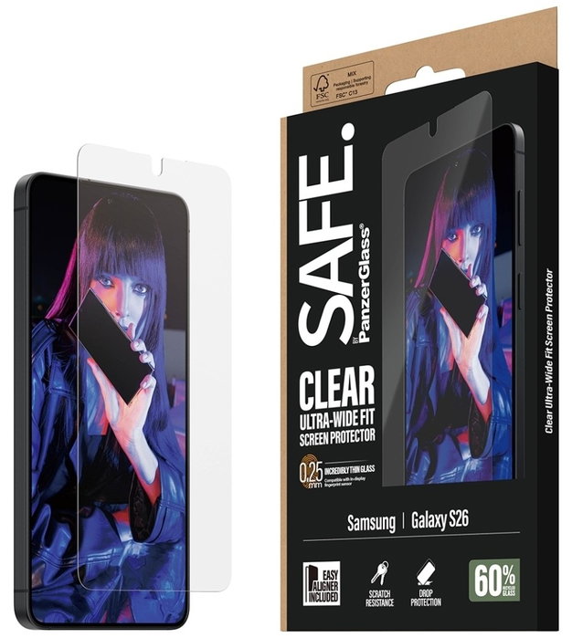 PanzerGlass Protector de pantalla SAFE para Samsung Galaxy S26 Ultra-Wide Fit m. EasyAligner