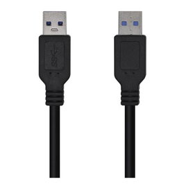 Aisens Cable USB 3.0 Tipo A-M a A-M Negro 1 Metro - Alta Velocidad 5Gbps, Apantallamiento para Reducción de Interferencias, Compatible con Dispositivos USB 3.0
