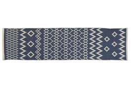 DKD Home Decor Alfombra de Pasillo Azul Reversible 60x240x1 cm
