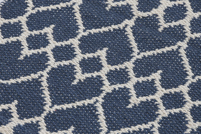 DKD Home Decor Alfombra 240 x 1 x 60 cm Azul Algodón Poliéster (2 Unidades)