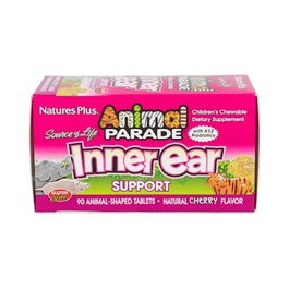 Natures Plus Animal Parade Inner Ear 90 Comprimidos, Vitamina C y Probióticos, Cuidado ORL, Ref 90Comp.