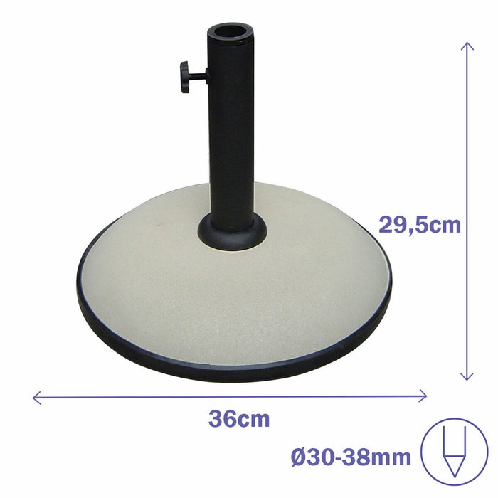 Marbueno Base de Sombrilla Redonda de Cemento Blanco 11kg Marbueno Base de Sombrilla Redonda de Cemento Blanco 11kg