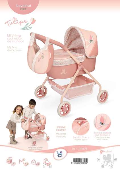 Tulipe Mi primer coche de muñeca para muñecas hasta 42 cm 35x50x56 cm desde 3 años
