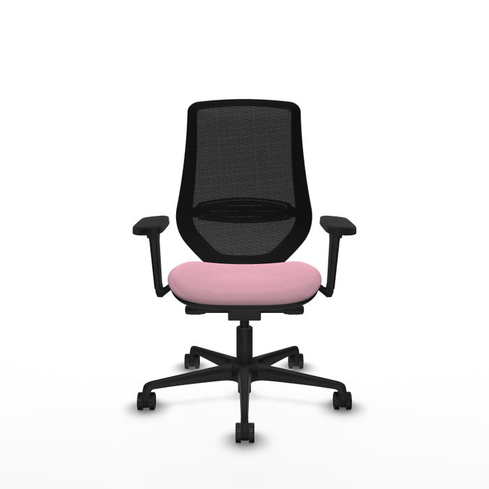 PIQUERAS Y CRESPO Silla de oficina Mardos con mecanismo Sincro/Traslack, Rosa y Negro