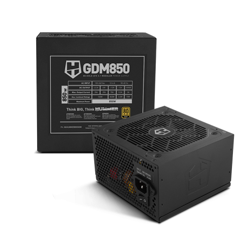 NOX Hummer GDM 850W GOLD Fuente de Alimentación ATX, 850W, Certificación 80 Plus Gold, ATX 3.1, Negro