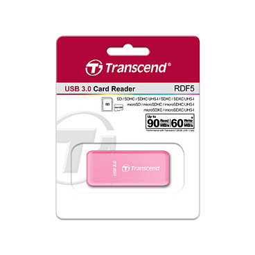 Transcend RDF5 Lector de Tarjetas USB 3.2 Gen 1 Type-A Rosa