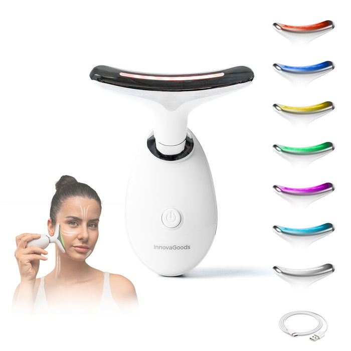 Masajeador Facial Eléctrico Reafirmante para Cara y Cuello con LED, EMS y Calor Selora InnovaGoods Masajeador Facial Eléctrico Reafirmante para Cara y Cuello con LED, EMS y Calor Selora InnovaGoods