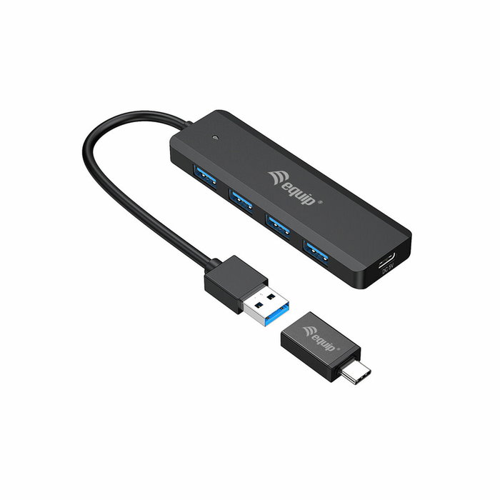 Equip Hub USB Life A 4 Puertos USB 3.2 con Adaptador USB-C Equip Hub USB Life A 4 Puertos USB 3.2 con Adaptador USB-C