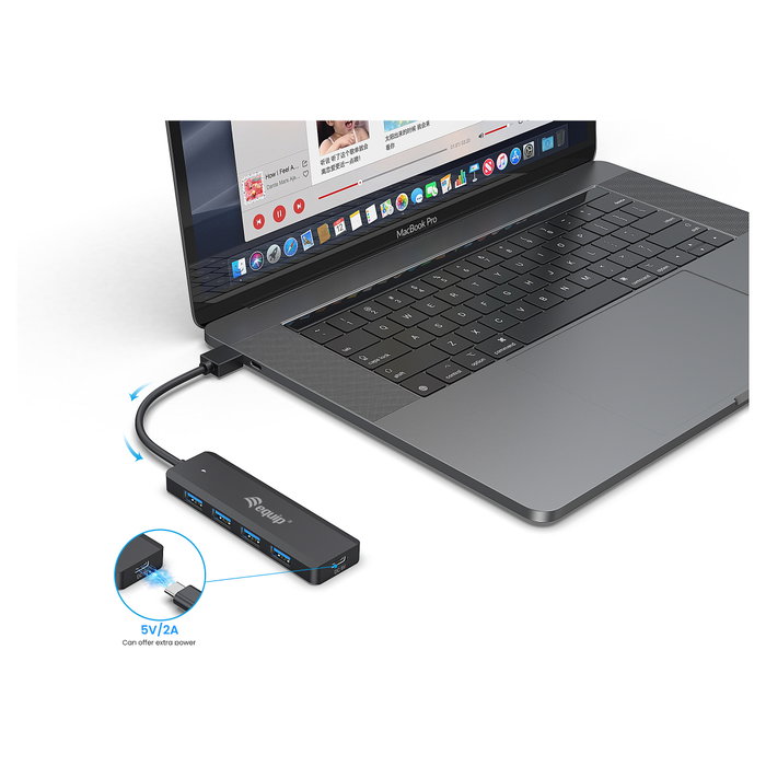 Equip Hub USB Life A 4 Puertos USB 3.2 con Adaptador USB-C Equip Hub USB Life A 4 Puertos USB 3.2 con Adaptador USB-C