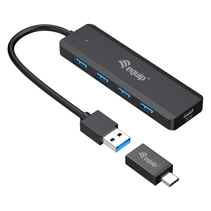 Equip Hub USB Life A 4 Puertos USB 3.2 con Adaptador USB-C Equip Hub USB Life A 4 Puertos USB 3.2 con Adaptador USB-C