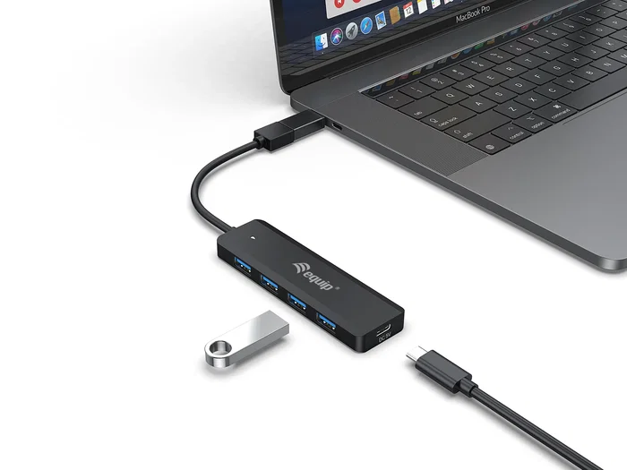 Equip Hub USB 3.2 Gen 1 (5Gbps) de 5 Puertos (4x USB-A + 1x USB-C), 0.15m Cable Negro - 128959 Equip Hub USB 3.2 Gen 1 (5Gbps) de 5 Puertos (4x USB-A + 1x USB-C), 0.15m Cable Negro - 128959
