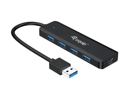 Equip Hub USB 3.2 Gen 1 (5Gbps) de 5 Puertos (4x USB-A + 1x USB-C), 0.15m Cable Negro - 128959