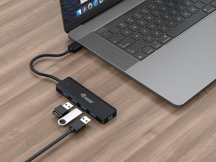 Equip Hub USB 3.2 Gen 1 (5Gbps) de 5 Puertos (4x USB-A + 1x USB-C), 0.15m Cable Negro - 128959 Equip Hub USB 3.2 Gen 1 (5Gbps) de 5 Puertos (4x USB-A + 1x USB-C), 0.15m Cable Negro - 128959