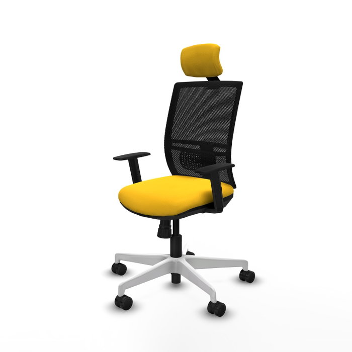 PIQUERAS Y CRESPO Silla de oficina Yunquera con mecanismo Sincro, Amarillo y Negro