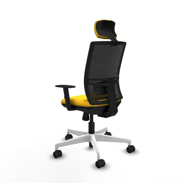 PIQUERAS Y CRESPO Silla de oficina Yunquera con mecanismo Sincro, Amarillo y Negro