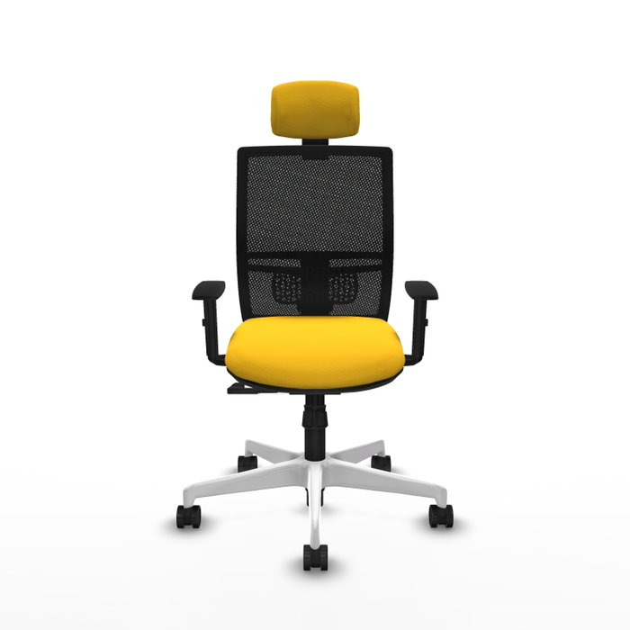 PIQUERAS Y CRESPO Silla de oficina Yunquera con mecanismo Sincro, Amarillo y Negro