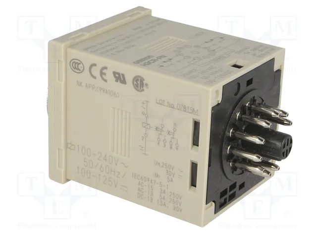 OMRON H3CR-FN-100-240AC Relé de tiempo DPDT 250VAC/5A
