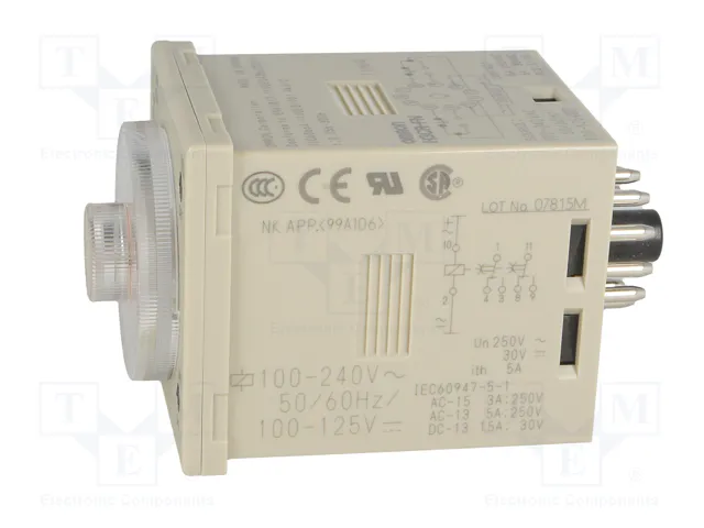 OMRON H3CR-FN-100-240AC Relé de tiempo DPDT 250VAC/5A