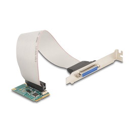 DeLOCK 95275 Adaptador Mini PCIe a Puerto Paralelo Interno, Verde, Compatible con Windows 10/11 y Linux