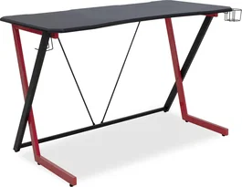 Urban Factory ERGO - Mesa de escritorio ergonómica rectangular para home office, soporte para 2 monitores, HDF madera natural, patas blancas de acero inoxidable