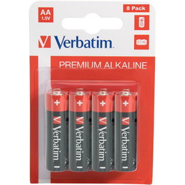 Verbatim Batería AA Alcalina 1,5 V, Paquete de 8 Pilas 49503