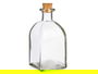Vivalto Frasca Vidrio 250 ml con Tapon de Corcho, Transparente, 6.5x14x6.5 cm (Set de 36)