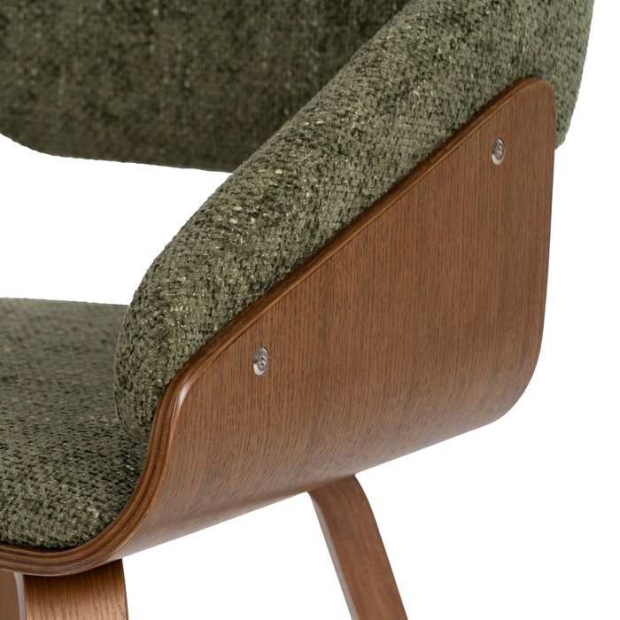 Silla Verde-Marrón Tejido-Madera 51 X 55 X 75 cm