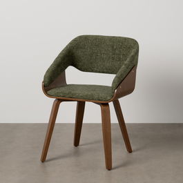 Silla Verde-Marrón Tejido-Madera 51 X 55 X 75 cm