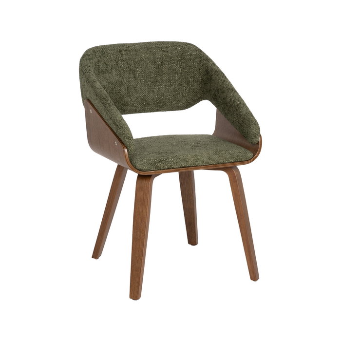 Silla Verde-Marrón Tejido-Madera 51 X 55 X 75 cm