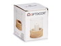 Giftdecor Portavelas Cristal Base Madera Redondo 10x10x11.1 cm (Set de 18)