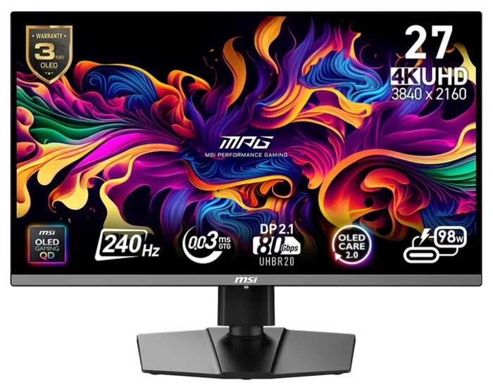 MSI MPG 272URX QD-OLED Monitor 4K Ultra HD 26.5 pulg. 240 Hz