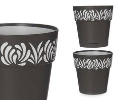 Stefanplast Maceta Plástico 15 cm Gaia Antracita con Reserva de Agua (Set de 12)