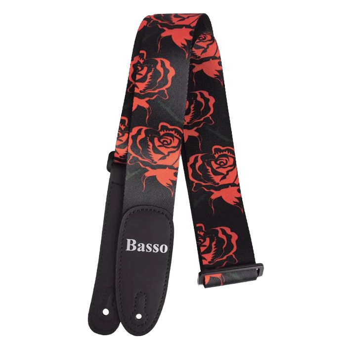 Correa Basso para Guitarra y Bajo Red Roses Pop Art Correa Basso para Guitarra y Bajo Red Roses Pop Art