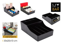 My Bar Organizador Accesorios Café/Infusiones 9 Secciones 30 x 20 x 10 cm (6 Unidades)