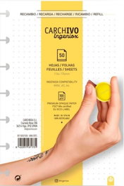 CARCHIVO INGENIOX Recambio de cuaderno A6 de 50 hojas Dots extraíble