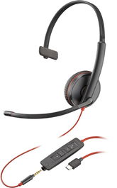 Poly Blackwire C3215 Monaural Headset con Estuche de Transporte